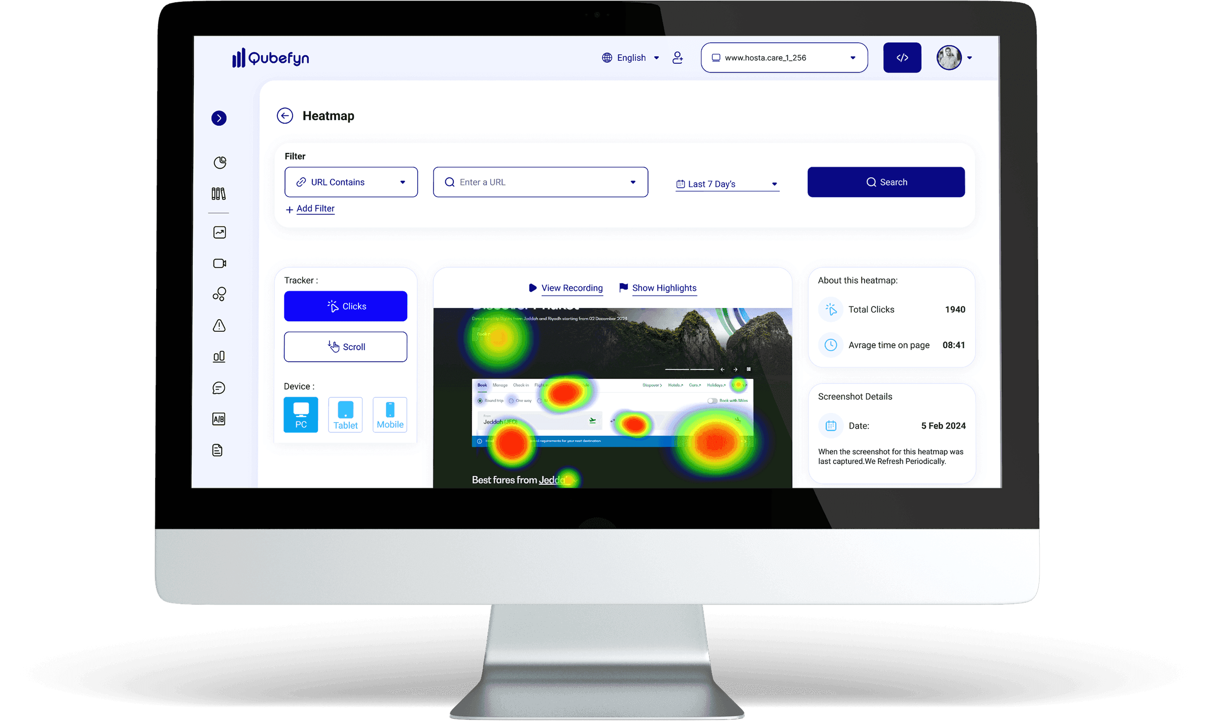 Qube-Analytics-Oberflächen für Verhaltens- und Leistungsanalysen — originale Produktansicht 2