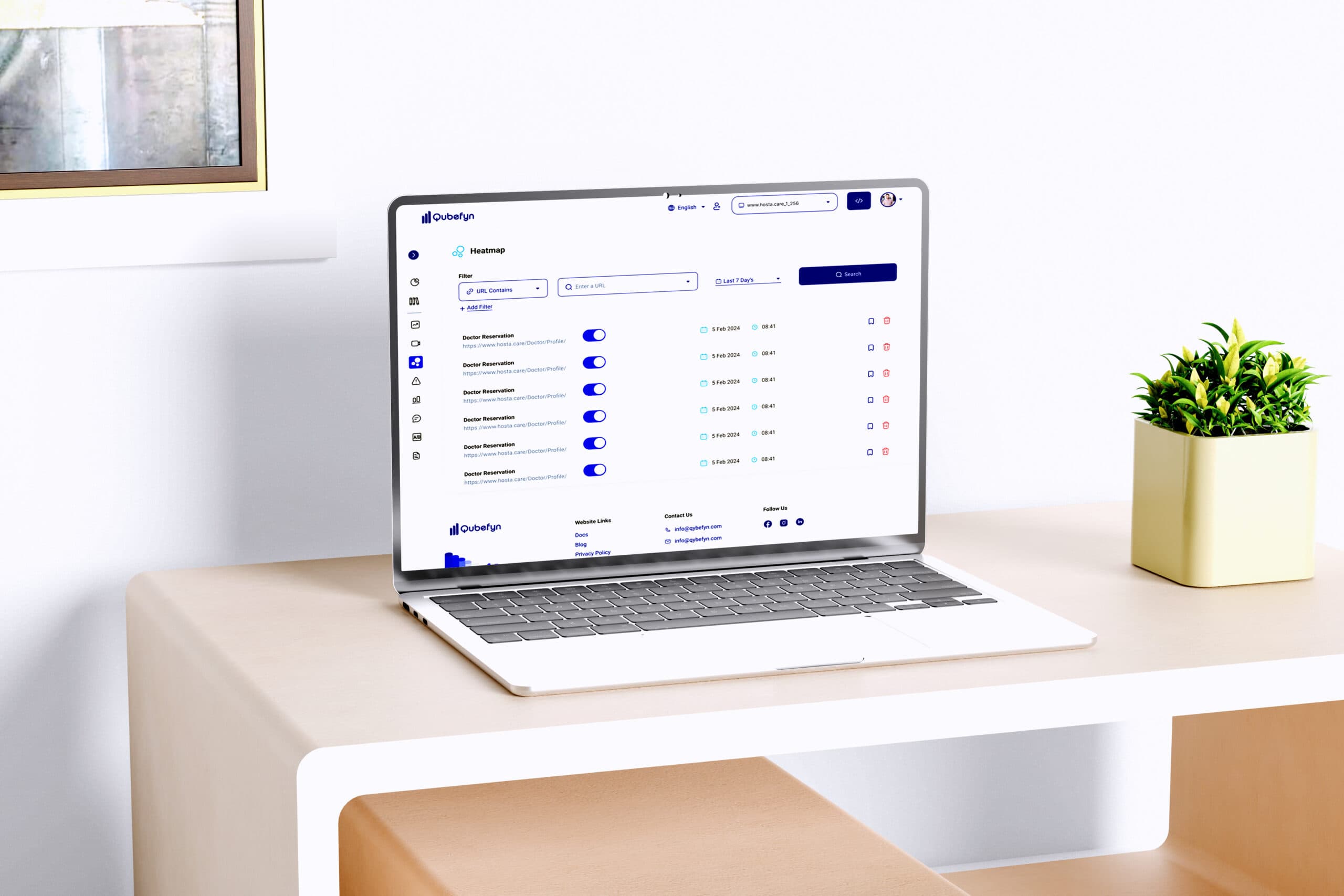 Qube-Analytics-Heatmaps für Klicks und Scrolltiefe — originale Produktansicht 1