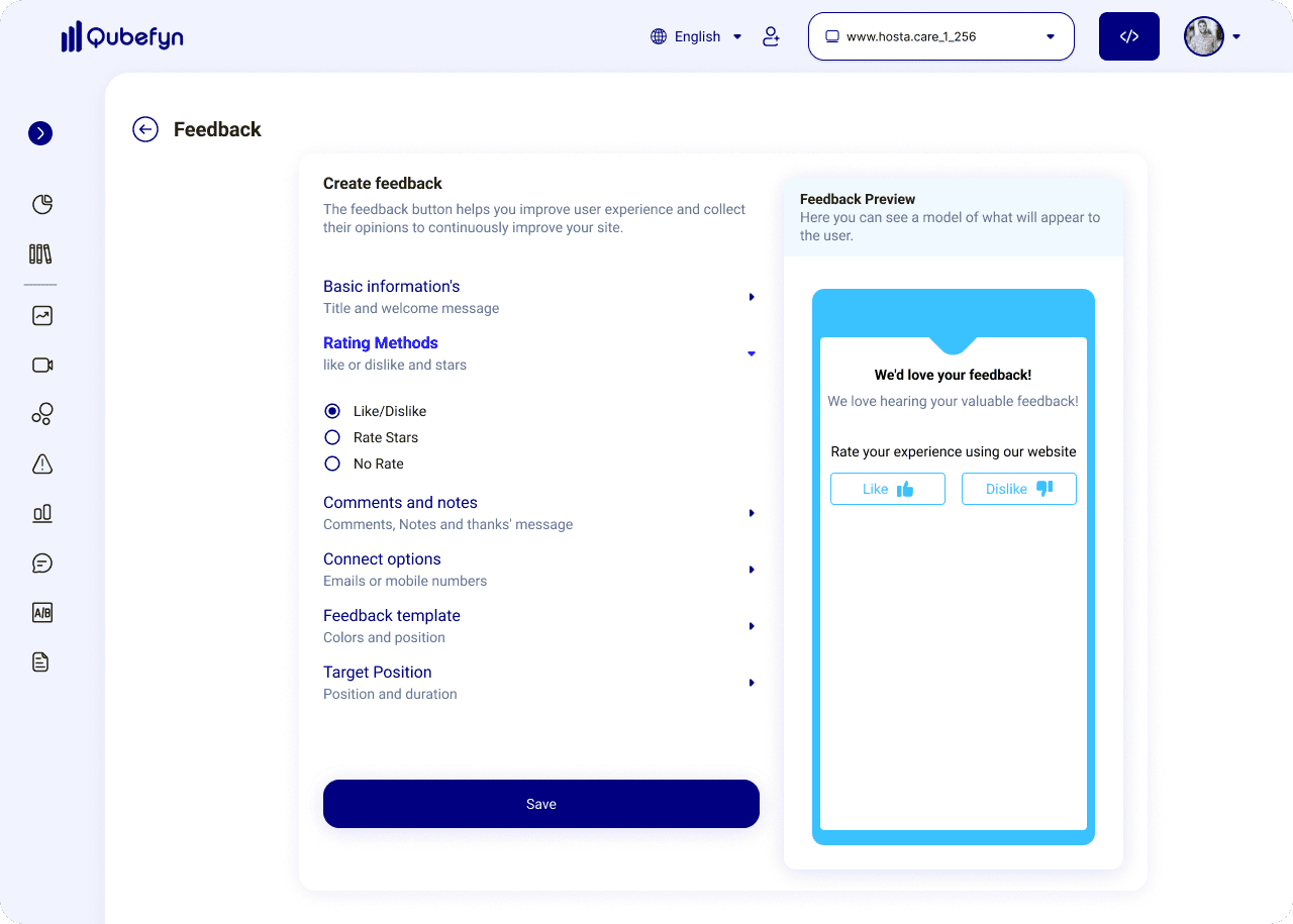 Erfassung und Analyse von Kundenfeedback in Qube Analytics — originale Produktansicht 2