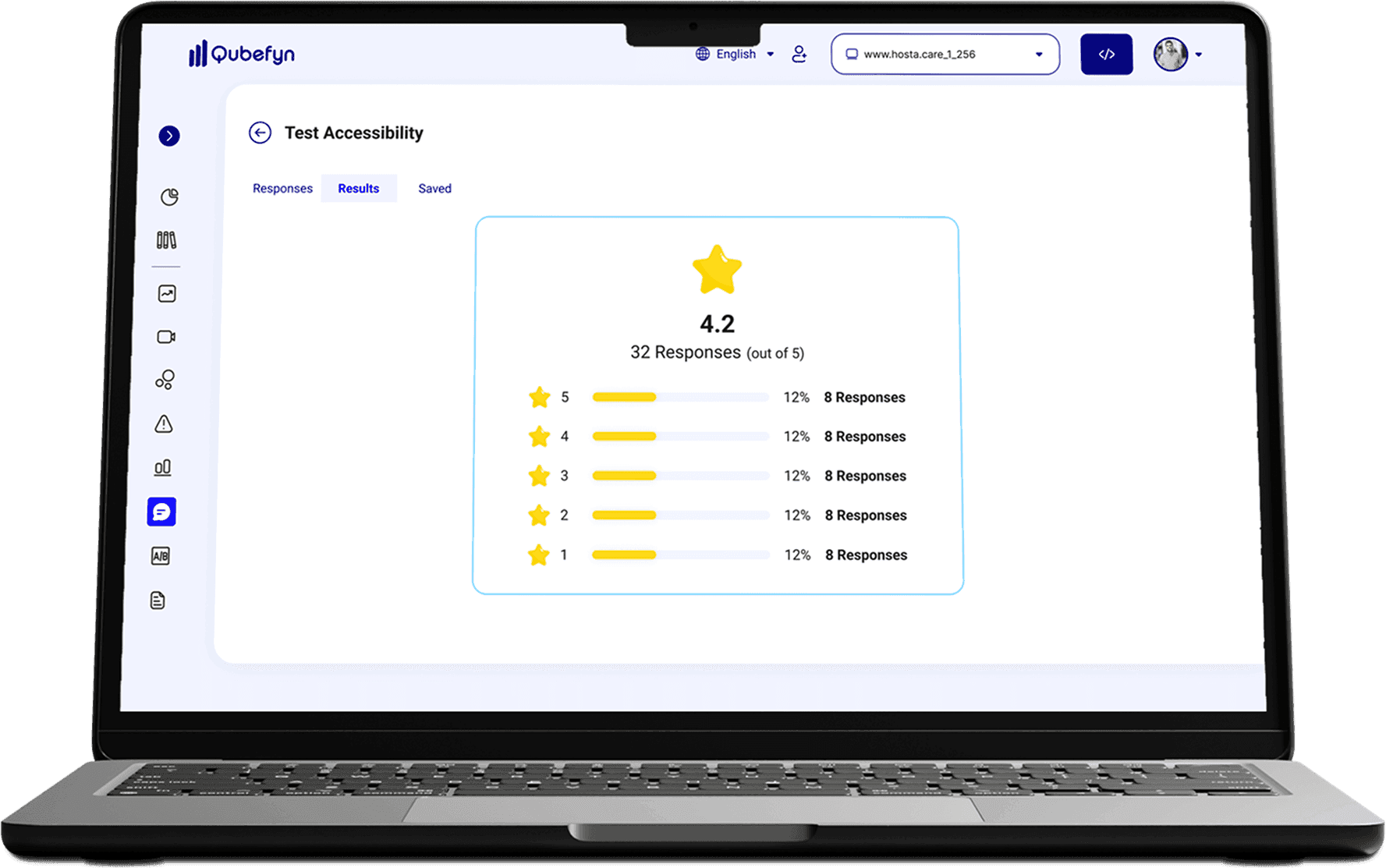 Ergebnisse von Nutzerbewertungen in Qube Analytics