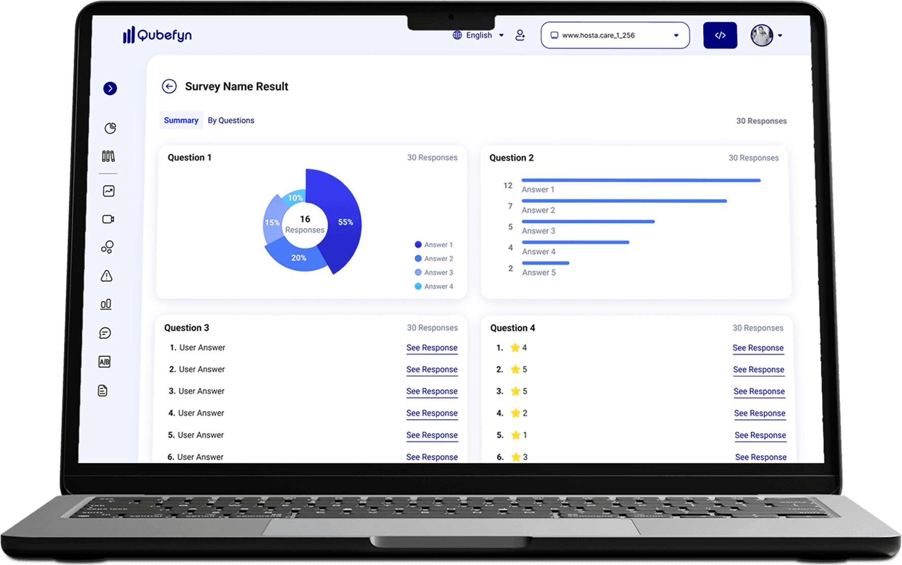 Umfrageergebnisse in Qube Analytics
